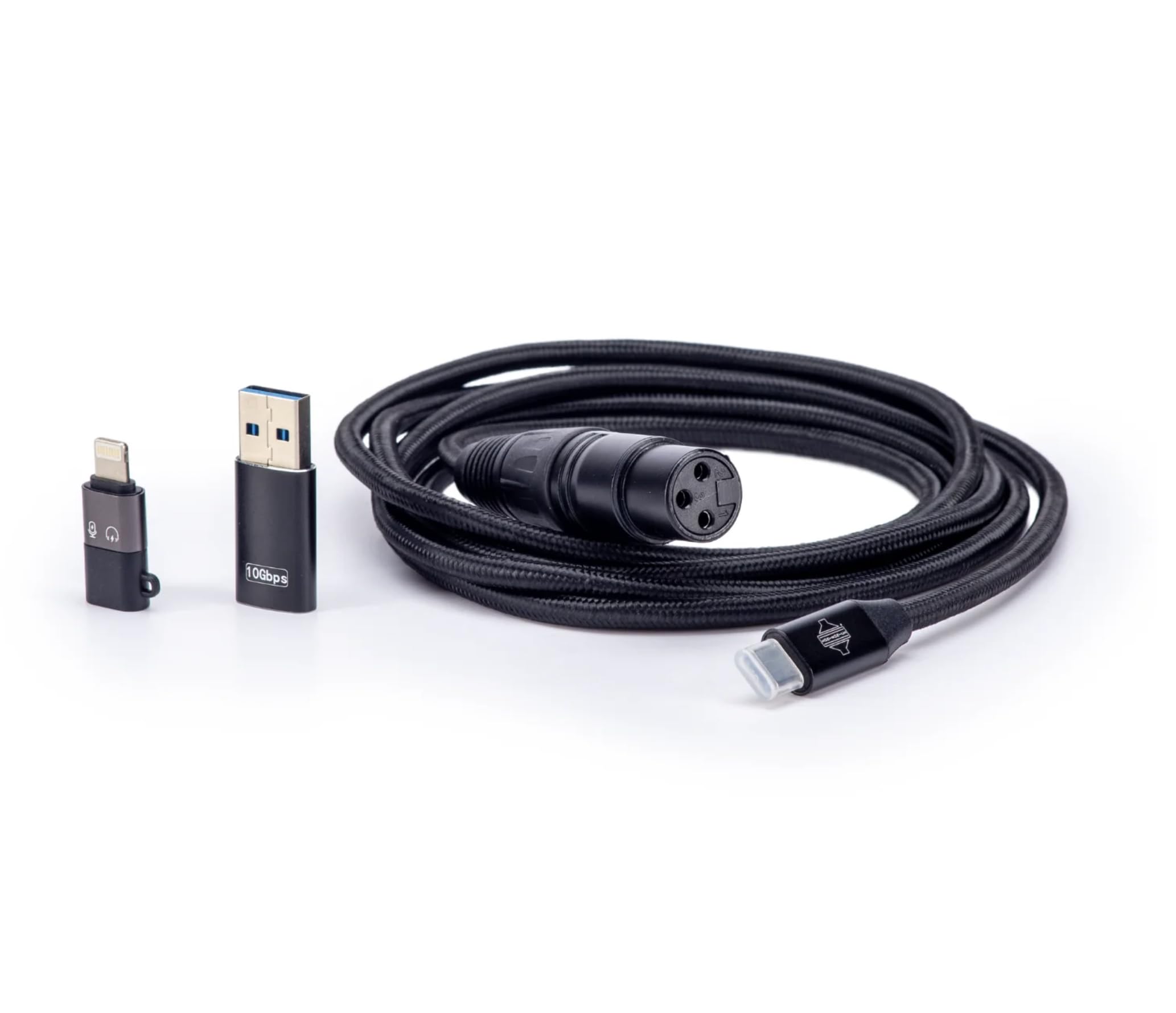 Sontronics2M USB-C to XLR Cable with Lightning & USB-A Adapters for Podcasting, Video Calls, Gaming & Live Streaming