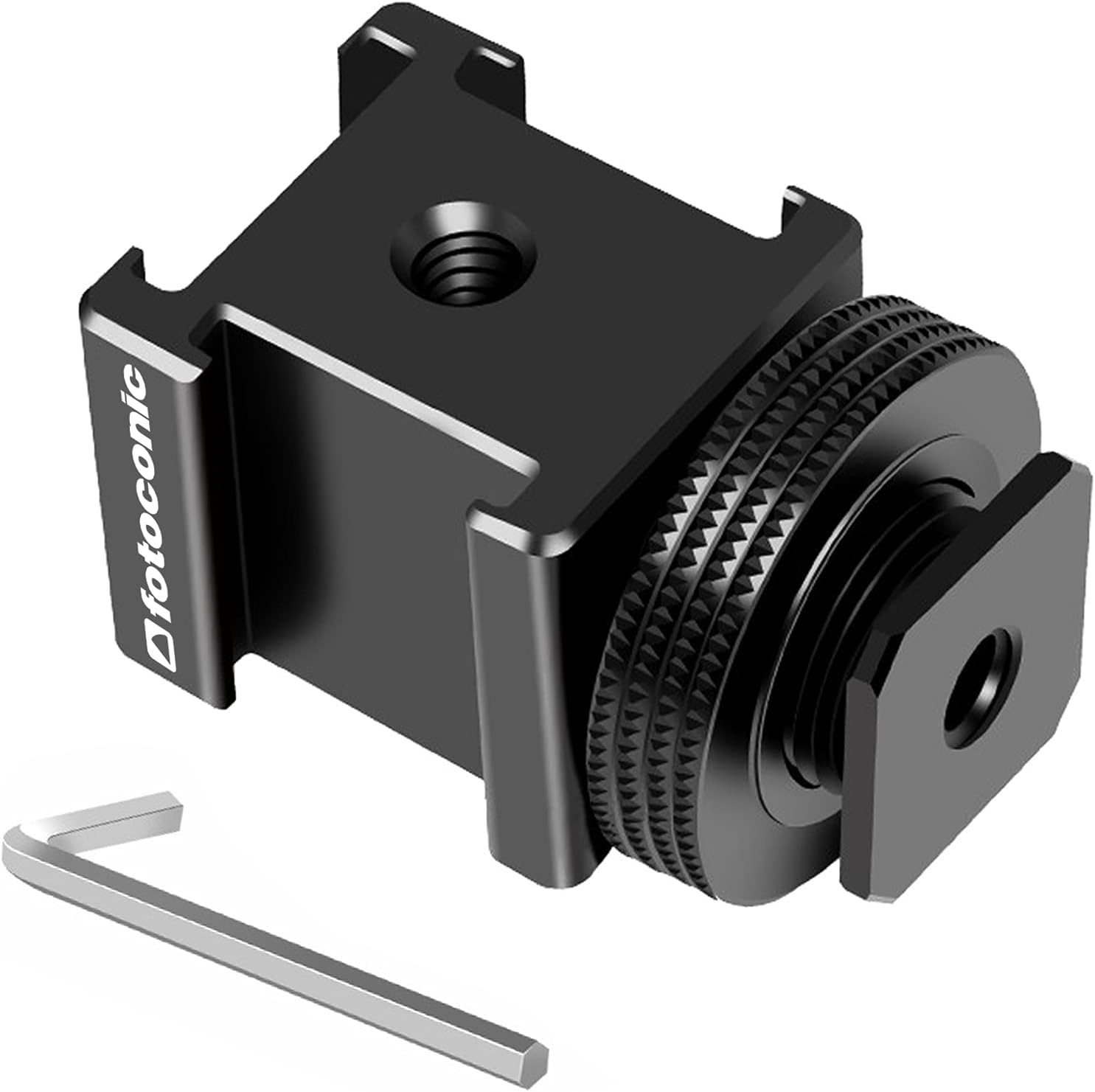 Fotoconic Triple Cold Shoe Mount Bracket Camera Hot Shoe