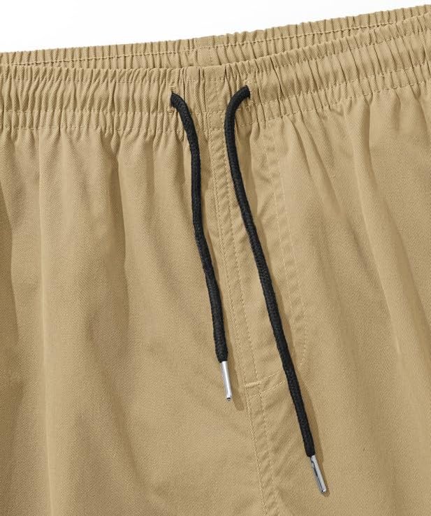 Mens Cargo Shorts Drawstring 9 inch Casual Elastic Waistband Summer with Pockets - Image 5