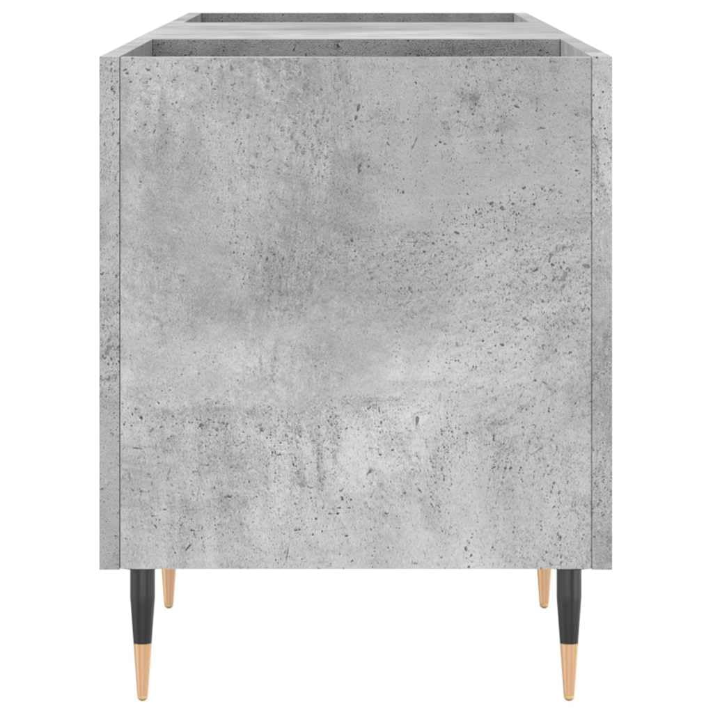 Hothingwell Mobile Porta Dischi Grigio Cemento 121x38x48 cm, Scaffale Vinili in Legno Multistrato con Piedini in Ferro, Mobile per Giradischi e Dischi LP