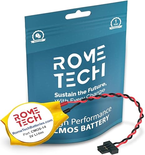 Rome Tech CR2025 W CMOS Batería para Dell Alienware M15  M17 Genuine KTS 8b1 - Batería de respaldo para laptop BIOS RTC 3V CR2025W con conector FI