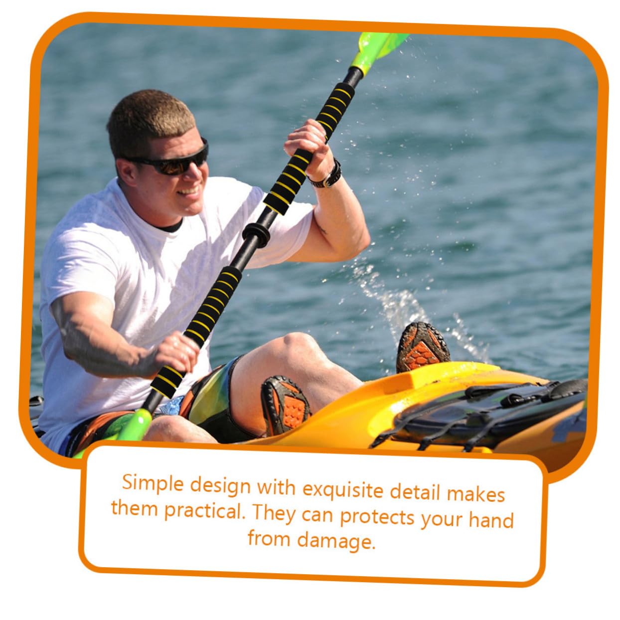 TOYANDONA 8 Paia Impugnature in Spugna per Pagaia da Kayak Coperture Portatili per Pagaia Impugnature Antiscivolo da Kayak Protezione per Mani