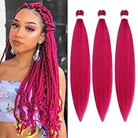 Vista 33 de Cabello trenzado preestirado de 30 pulgadas, 8 paquetes de extensiones de cabello profesional sintético trenzado de ganchillo suave textura Yaki