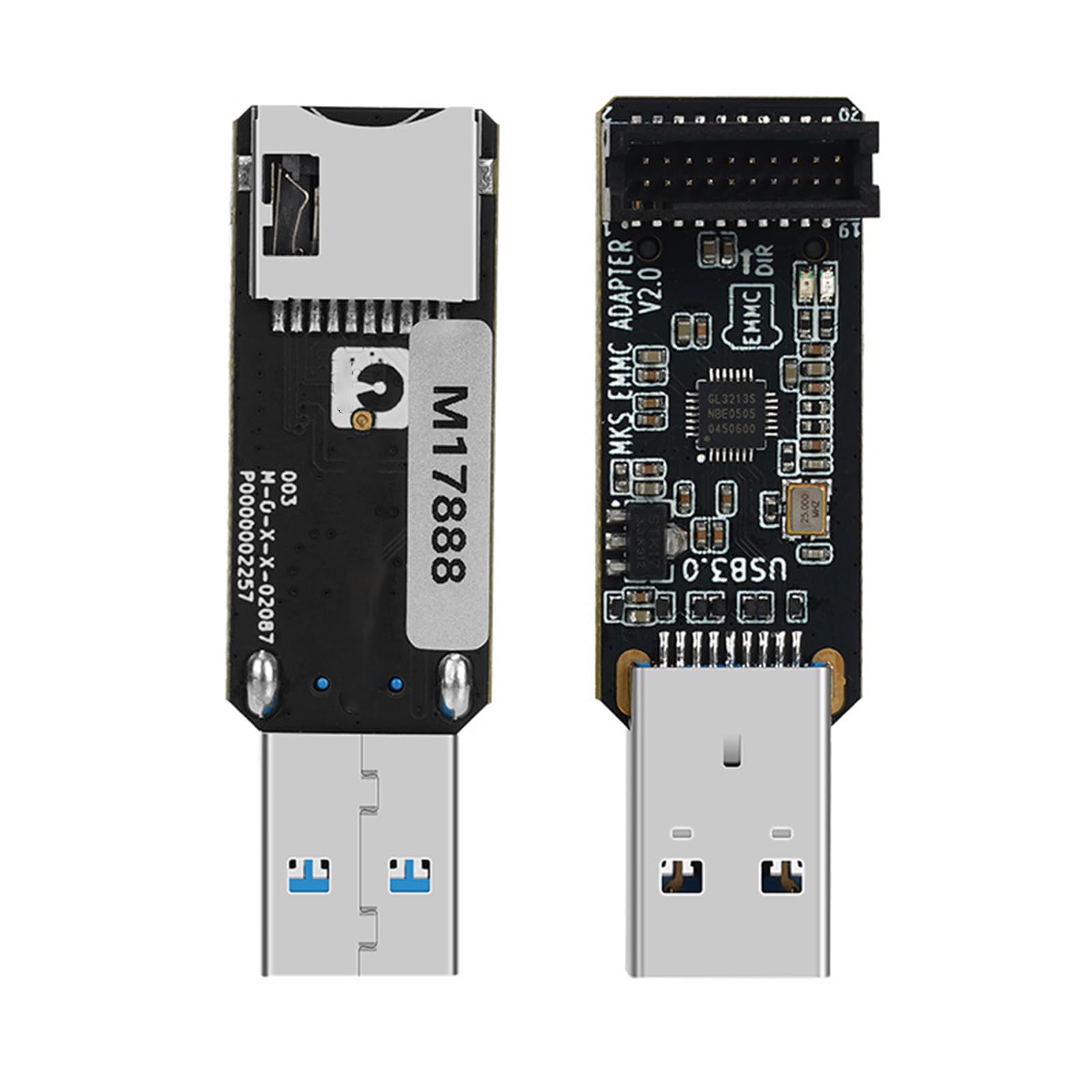 Vacatga High Speed MKS EMMC USB3.0 Adapter MKS EMMC-Adapter V2 for EMMC Module andTF Memory Card Black PCB Black PCB
