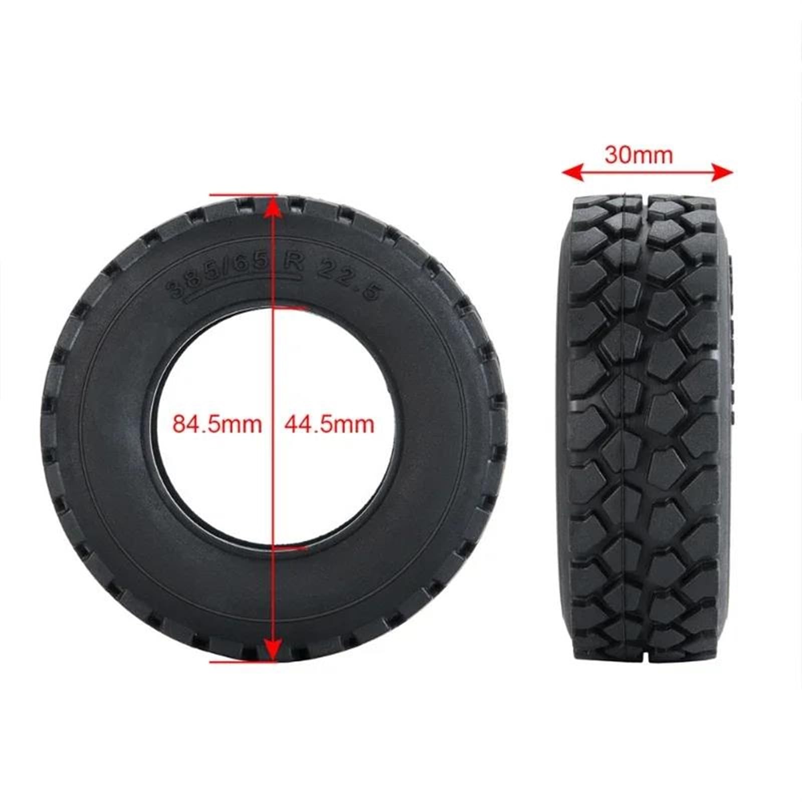 RC Neumáticos Rueda Compatible con Tamiya Neumáticos De Goma para Ruedas, Neumáticos De 84x30mm para Cubos De Llanta De Rueda 1/14, Remolque De Tractor De Control Remoto, Remolque De Carga