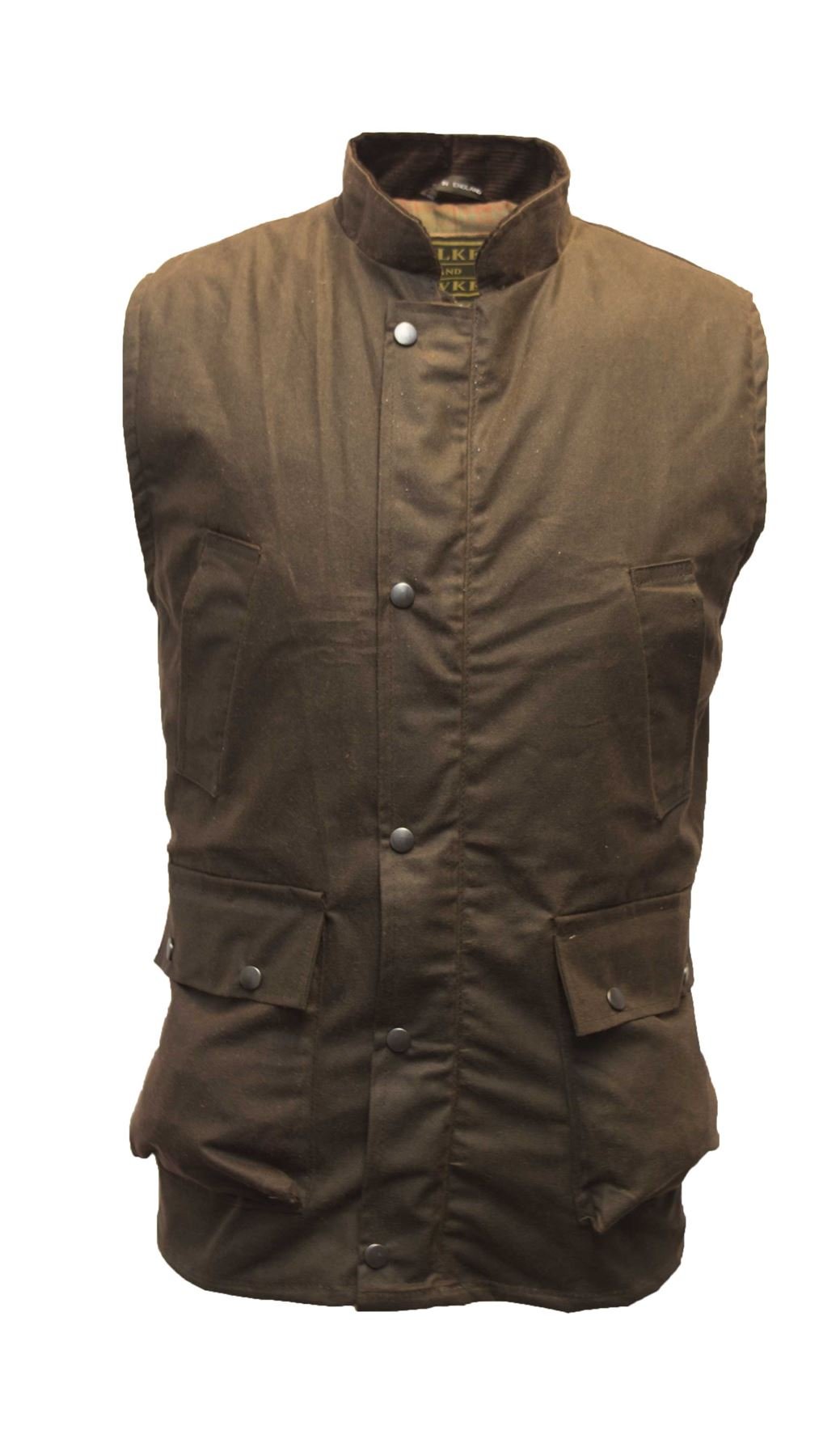 Walker & Hawkes – Gilet da uomo cera gilet gilet Countrywear – oliva