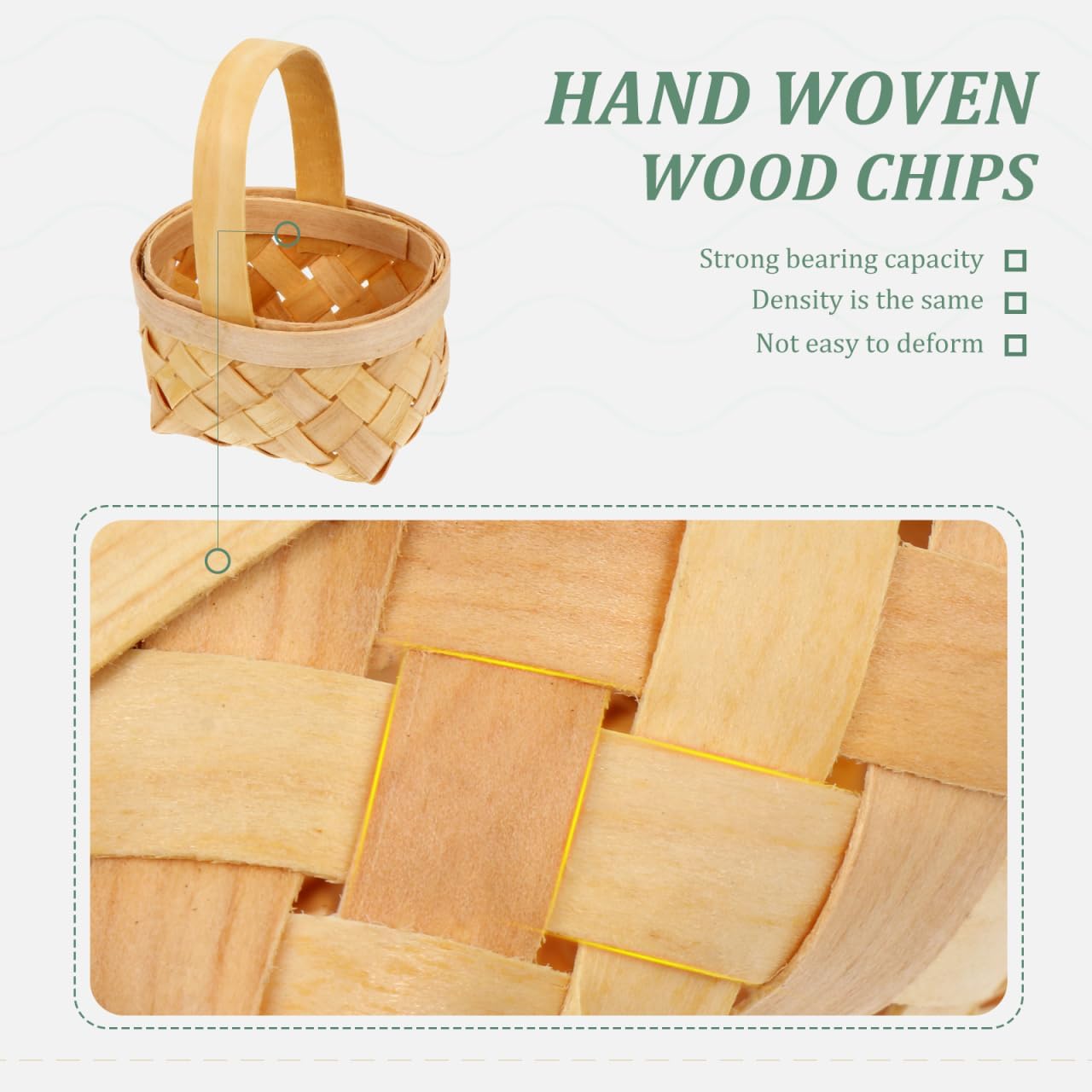 4 Pack Small Wooden Basket with Handle Hand-Woven Woven Basket for Flower Girl Wedding Party Favors Gift Storage Home Garden Hotel Decor