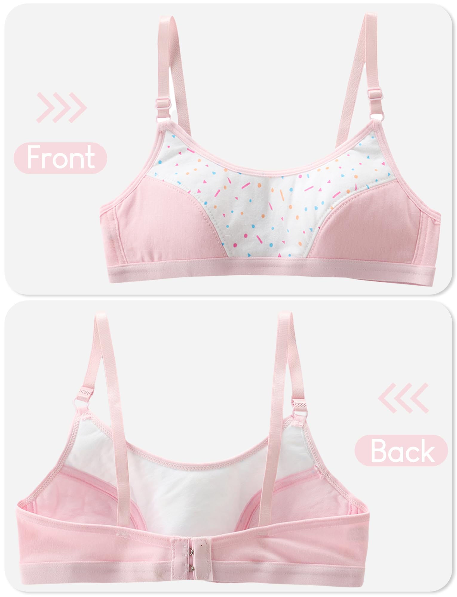 Happy Cherry Soutiens-Gorge Fille sans Armature Coton Brassiere Ado Brassière Soutien Adolescente pour 6 à 12 Ans