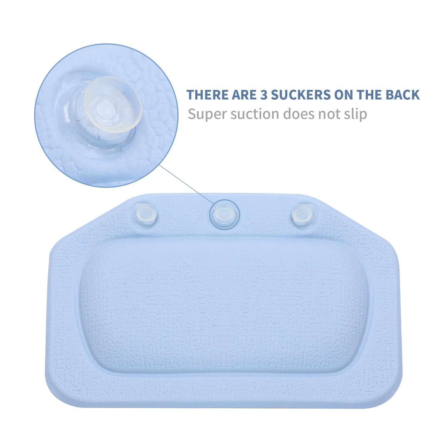 Almohada Bañera Baño Cojín Bañocon - 3 Ventosas Antideslizantes Tecnología 4D Air Mesh Cuello Ergonómica, Waterproof Bath Headrest Bathtub para Todas Las Bañeras, SPA en Casa Bañera de Hidromasaje