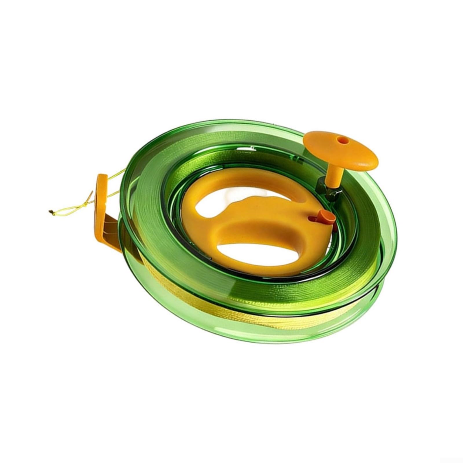 Fishing Hand Reel with Foldable Handle, One-Button Brake & Transparent Spool for Saltwater Boat Trolling, Smooth Line Guide for Big Game Shore Fishing(18cm+Line)