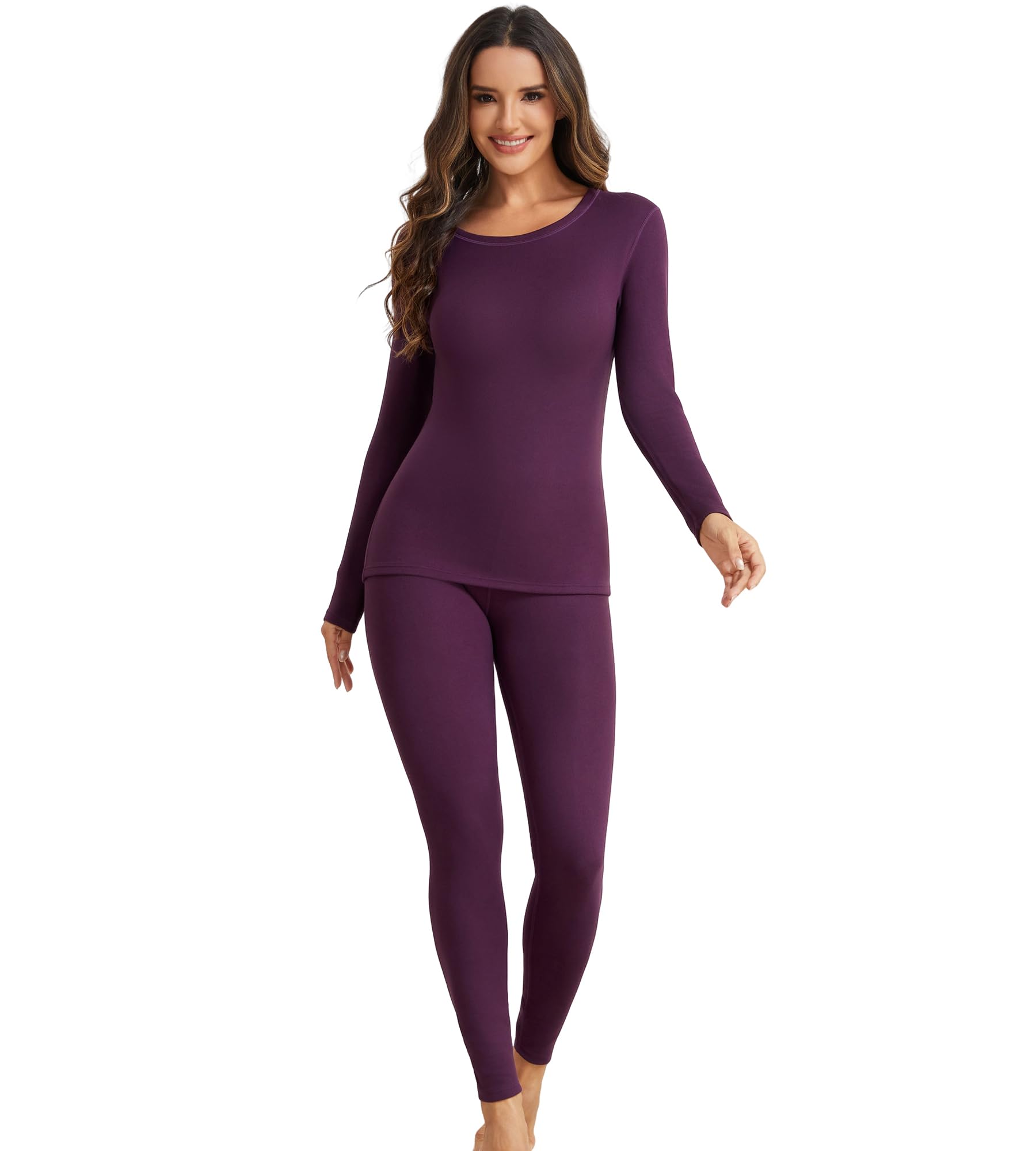 SHARICCA Thermounterwäsche Damen Set - mit Fleecefutter Funktionsunterwäsche Atmungsaktiv Thermo Unterwäsche Skiunterwäsche für Kaltes Wetter