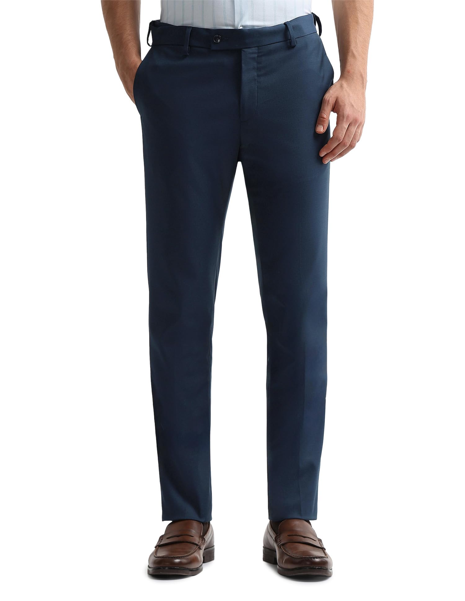 arrow Men's Checked Dobby Trousers-picture-38