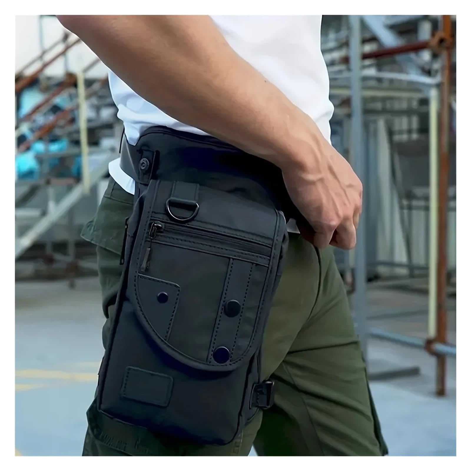 Wanderwanderung Pack für Männer Frauen, Saszetka biodrowa z opuszczaną nogą, wielofunkcyjna, podróżna, na zewnątrz, z paskiem na nogę