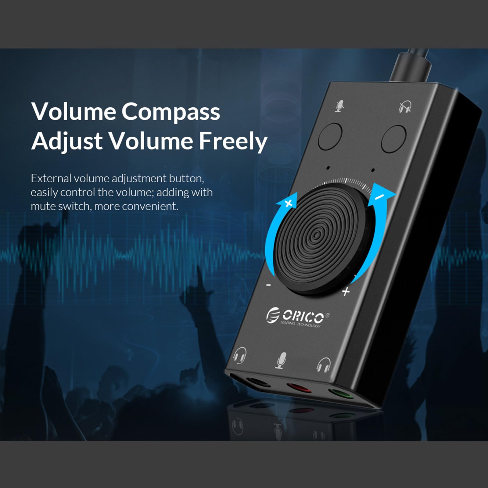 docooler SC2 Scheda audio USB Cuffie esterne PC desktop Notebook Convertitore audio Volume regolabile Plug and Play senza driver