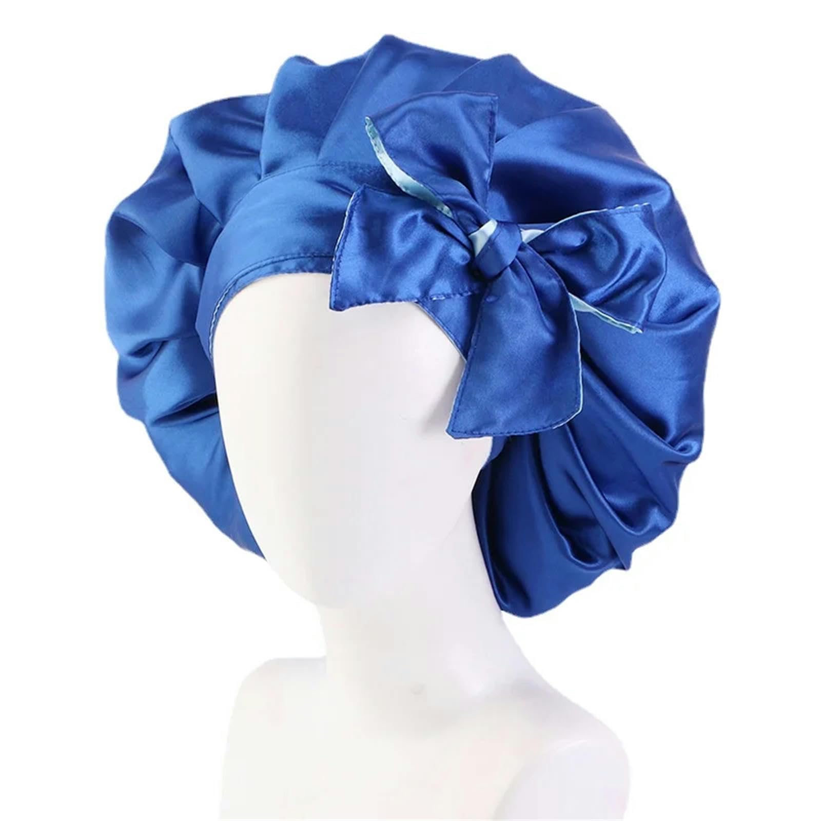 Cuffia Capelli Ricci Notte Cofano Satinato Regolabile A Doppio Strato Reversibile Notturno per Sonno per Dormire Tappo Cofano per Donne-Cachi
