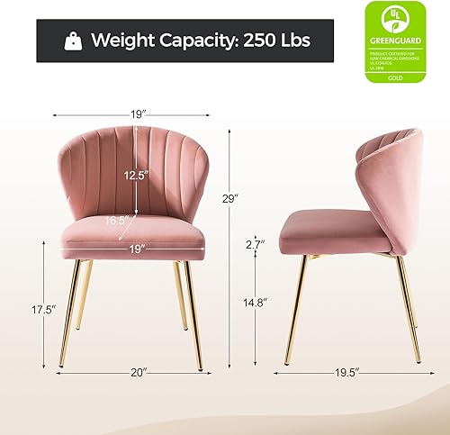 Miniatura 41 de TINA'S HOME Sillas modernas para sala de estar, comedor, pequeña silla decorativa de terciopelo con patas de metal dorado, bonita silla lateral