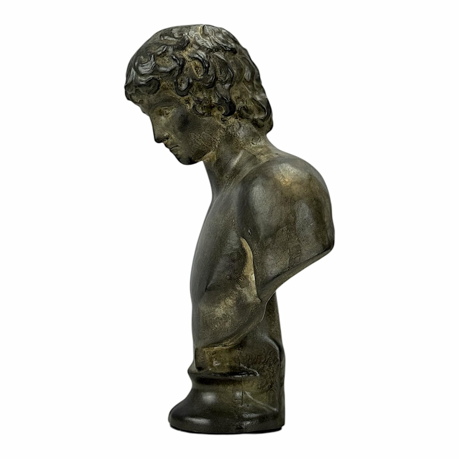 Antinous Rzeźba Popiersie - Ukochany Towarzysz cesarza Hadriana | Ręcznie wykonana grecka sztuka klasyczna | Posąg gipsowy Moldano 18 cm