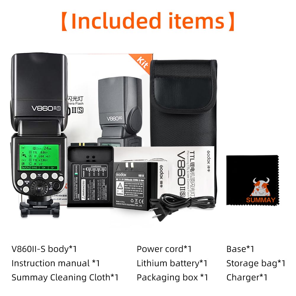 GODOX Ving V860II-S TTL Flash HSS 1/8000s con Ricaricabile Batteria Fotocamera Flash Speedlite per Sony A7 A7II A7RII HVL-F60M HVL-F43M HVL-F32M