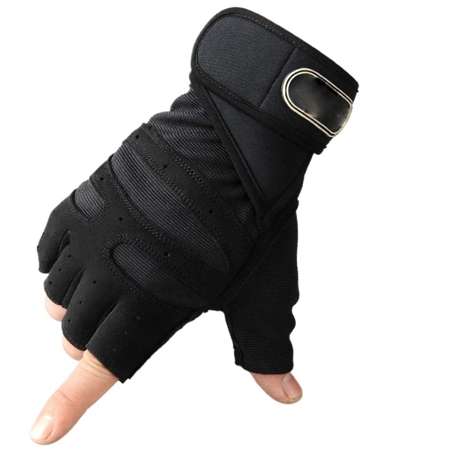 Rękawiczki z odkrytymi palcami, 2 pary damskich rękawiczek rowerowych bez palców(Black,Large)