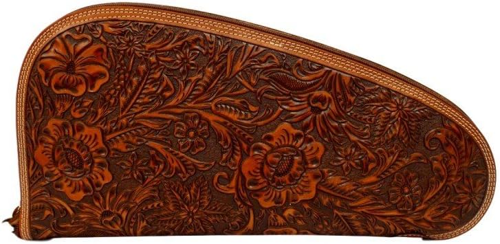 Nocona Leather Gun Case Zip Closure Floral Embossed, Small