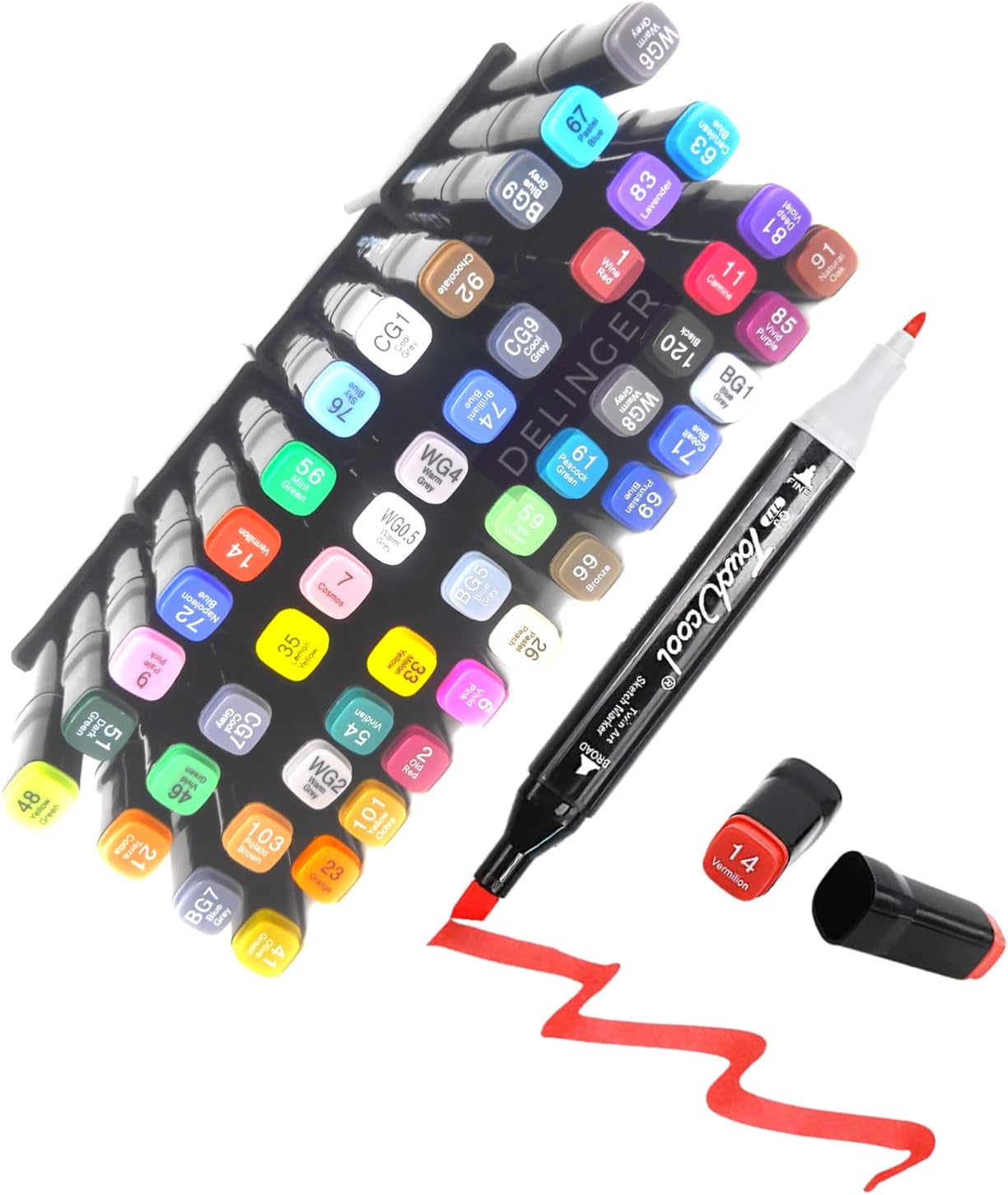 DELINGER 48 Touch cool Alcohol Markers Marker for Kids Artist Art Painting