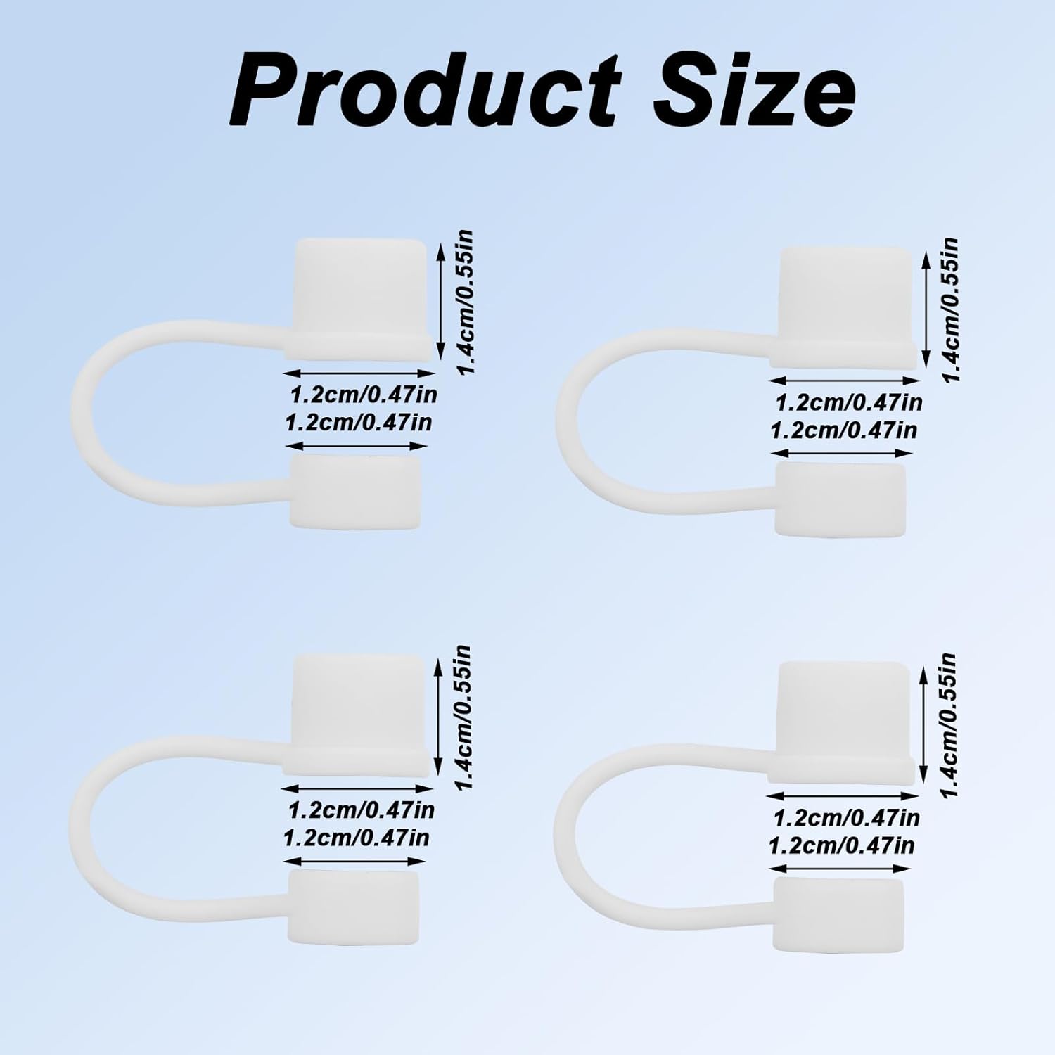 BOXOB 4pcs Silicone Straw Tip Covers Compatible with Brumate Era 30oz and 40oz Tumbler, 12mm Dust-Proof Cup Accessories Straw Cap Toppers Protector, BPA-Free Leakproof & Travel-Friendly (White) - Image 2