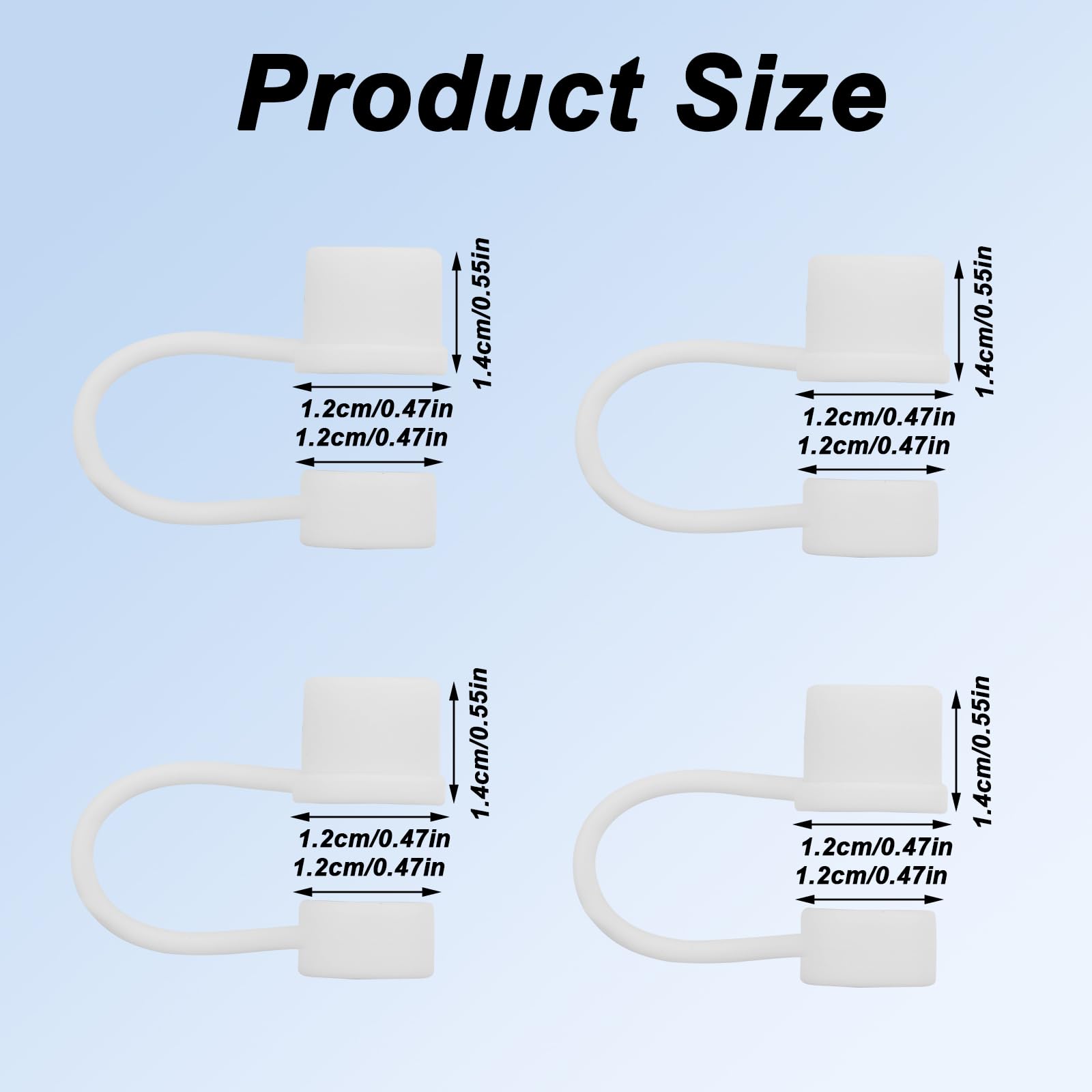 BOXOB 4pcs Silicone Straw Tip Covers Compatible with Brumate Era 30oz and 40oz Tumbler, 12mm Dust-Proof Cup Accessories Straw Cap Toppers Protector, BPA-Free Leakproof & Travel-Friendly (White)