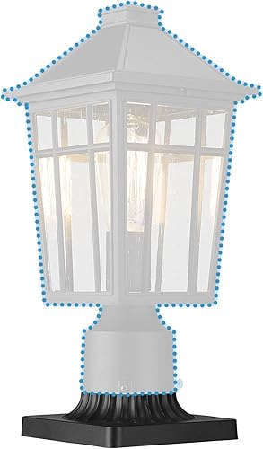 Miniatura 3 de Darkaway Soporte de base de poste para exteriores, adaptador de luz de poste de 3 pulgadas, base de montaje en muelle con acabado negro mate para