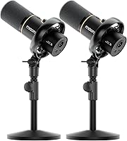 Vista 11 de MAONO PD200W Micrófono inalámbrico híbrido para podcast para PC, micrófono USB dinámico XLR con soporte de escritorio, software, cancelación