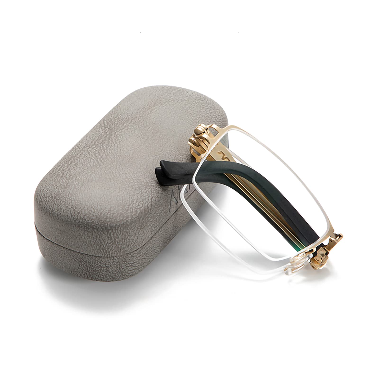 Progressive multifokale Lesebrille, faltbar, Blaulichtblockierende Computerbrille, tragbare, leichte Übergangs-Lesebrille, Gold, +1,00 (Gold 2,5)