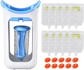 Les-Theresa Robot kuchenny dla niemowląt, przenośny silikonowy ręczny robot kuchenny dla niemowląt do warzyw, owoców, sałatek, cebuli, czosnku, kuchni (niebieski)