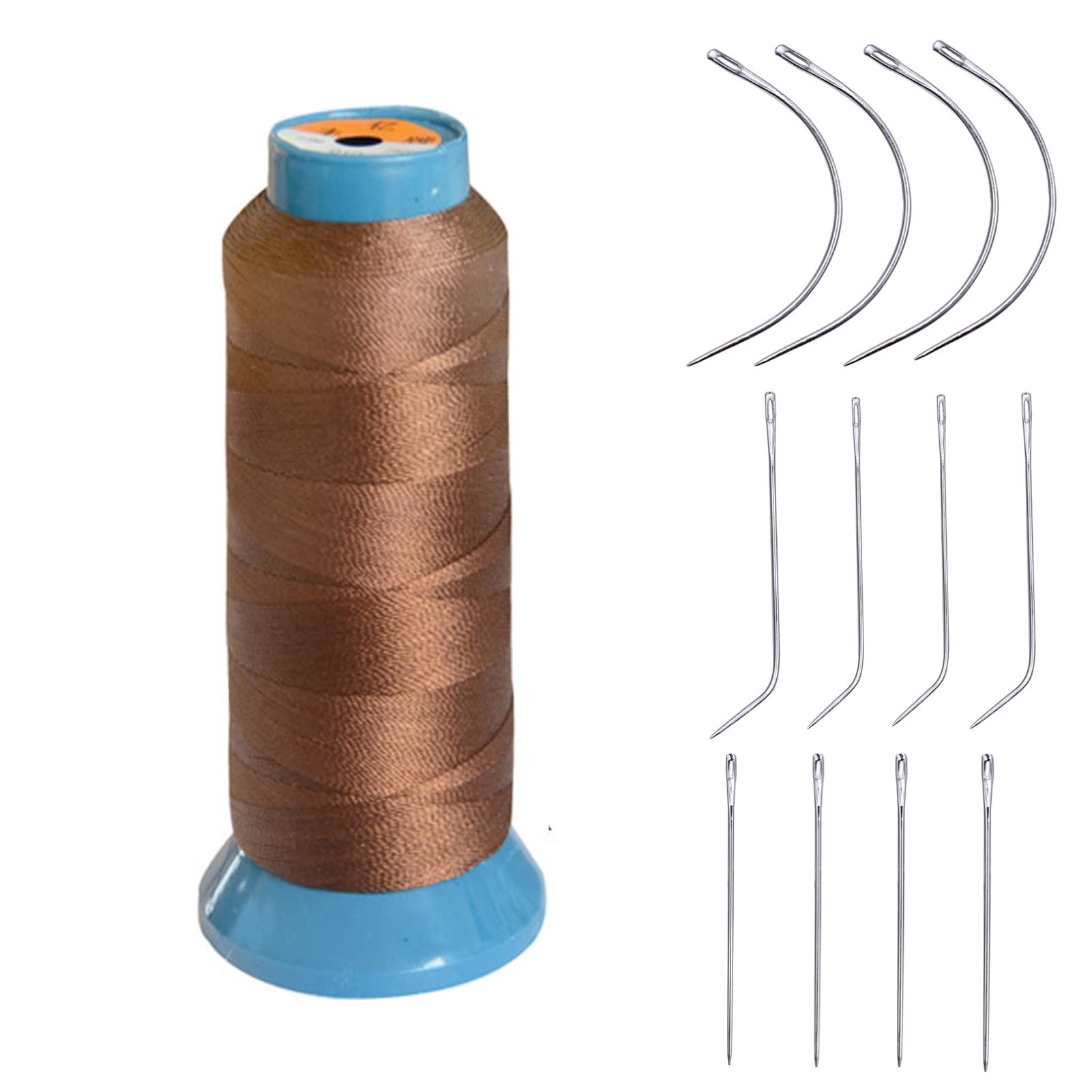210D- 3 Strands Strong Bonded Nylon Sewing Thread Spool for Curtain Sofa Cushion Leather Sewing Thread (Light Brown)