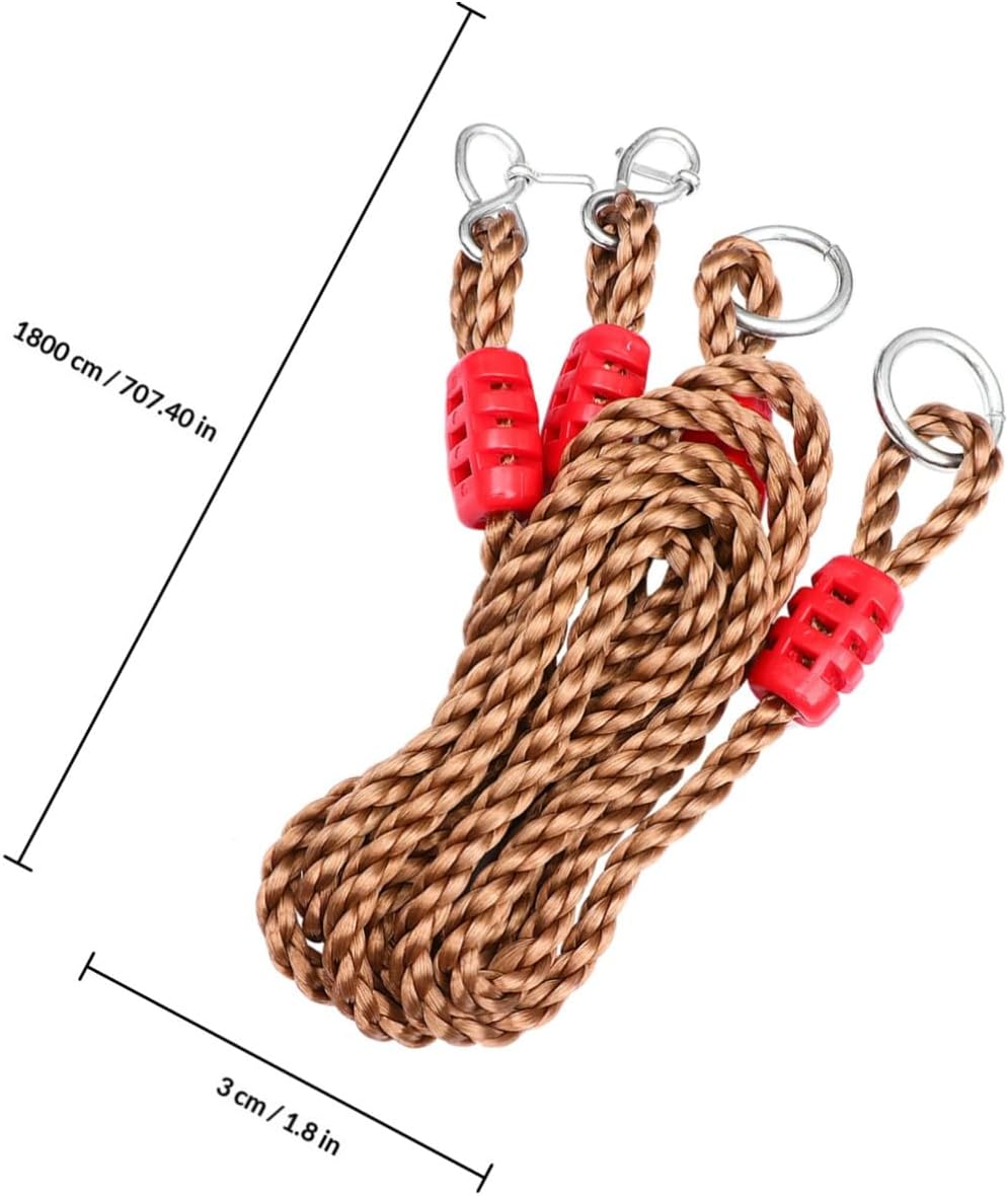 6 Pcs Adjustable Outdoor Swing Hanging Straps Nylon Rope Kit with 4 Pp Ropes and 2 Connectors for Tree Swing Accessories Patio Garden Use Random Color