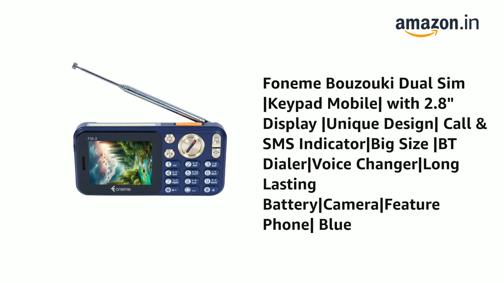 Foneme Bouzouki Dual Sim |Keypad Mobile| with 2.8