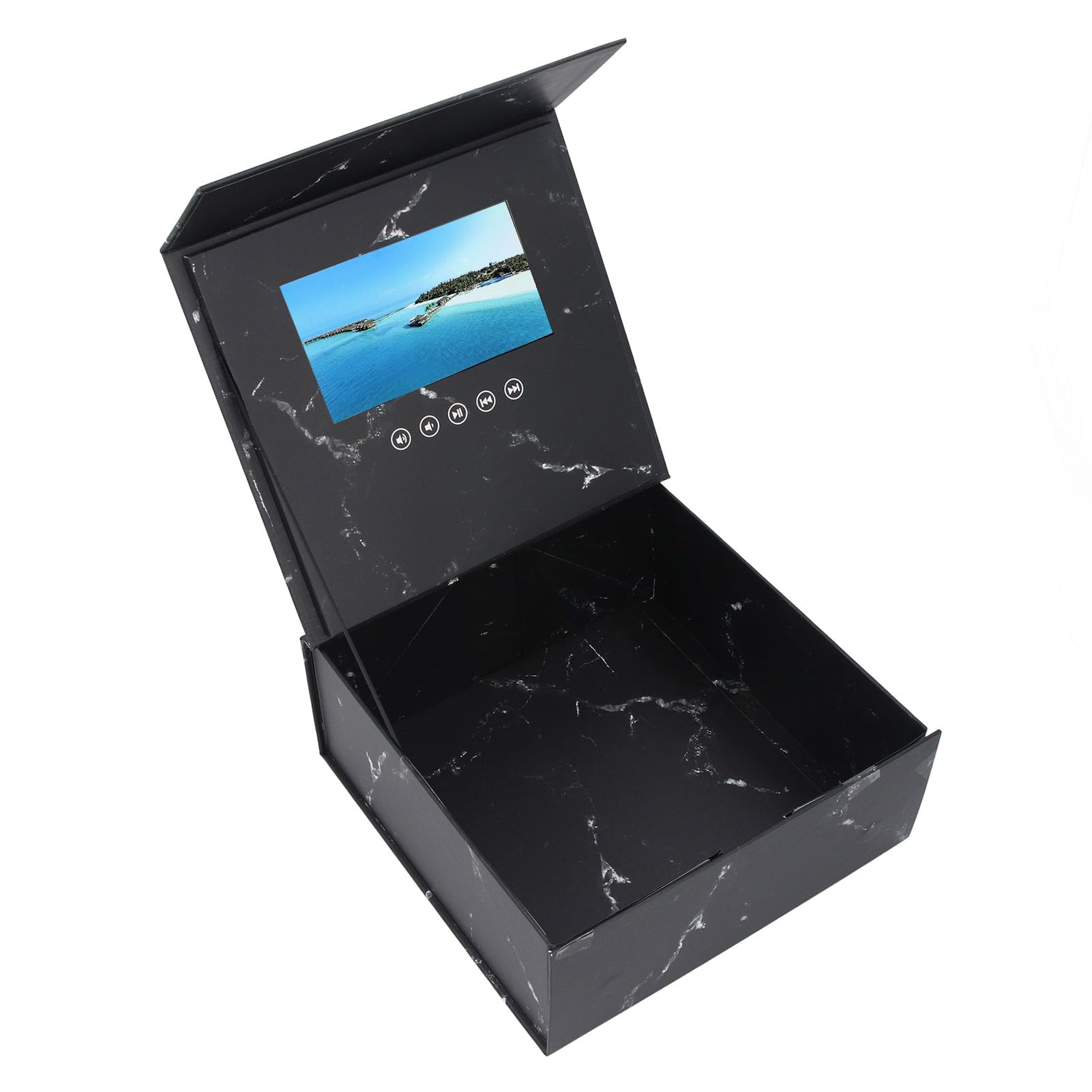 Tarjeta de Felicitación con Vídeo con Pantalla LCD de 7 Pulgadas, Caja de Regalo Personalizada para Aniversario, Cumpleaños, Día de San Valentín, Memoria de 128 M, Compatible con MP4/AVI/JPEG