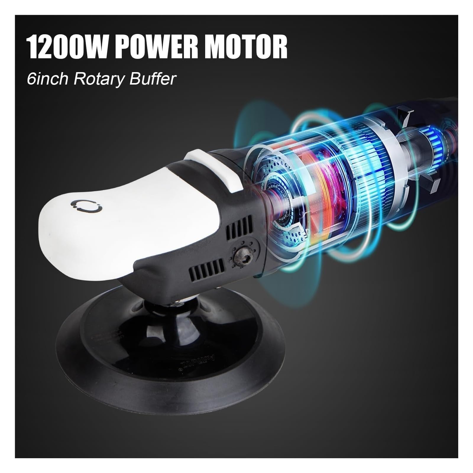 Kit de pulidora rotativa for automóviles 6 pulgadas, 1000-3800 RPM con velocidades variables for pulir y encerar Pulidora orbital portátil