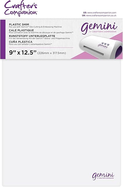 Crafter's Companion GEM-ACC-PLAS Gemini Accessories-Plastic Shim, White, 31.75 x 22.6 cm