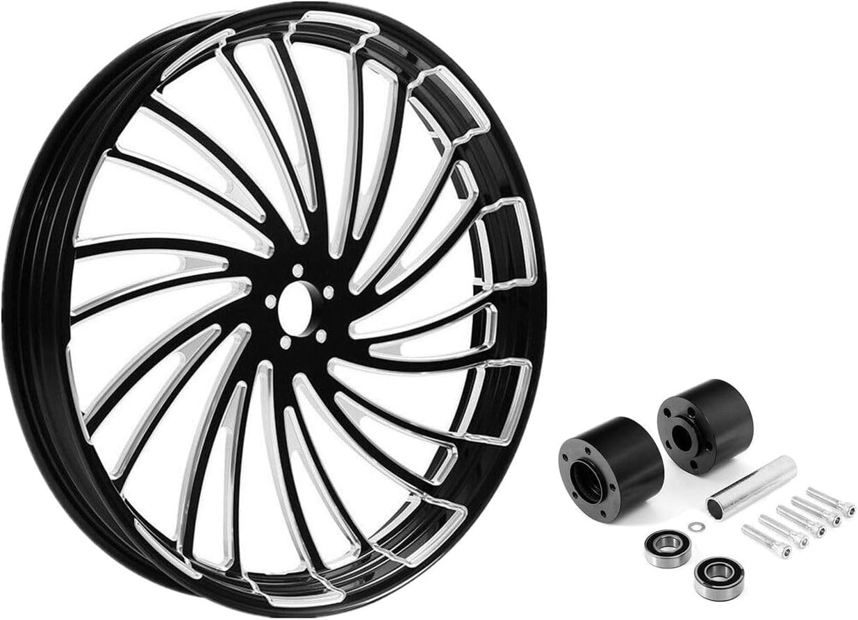 26" X 3.5" Front Wheel Rim Dual Disc Hub Fits ABS Aluminum Black