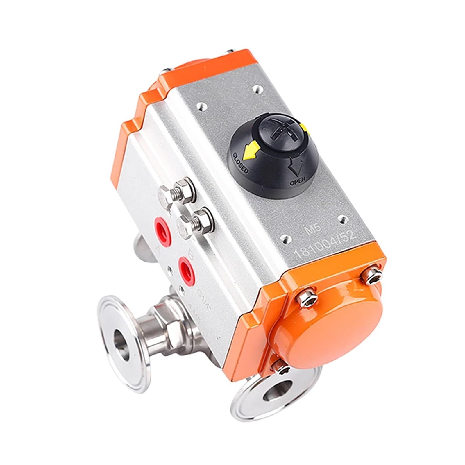 Vanne pneumatique inox 316L Tri Clamp à trois voies pour tuyauterie 51mm