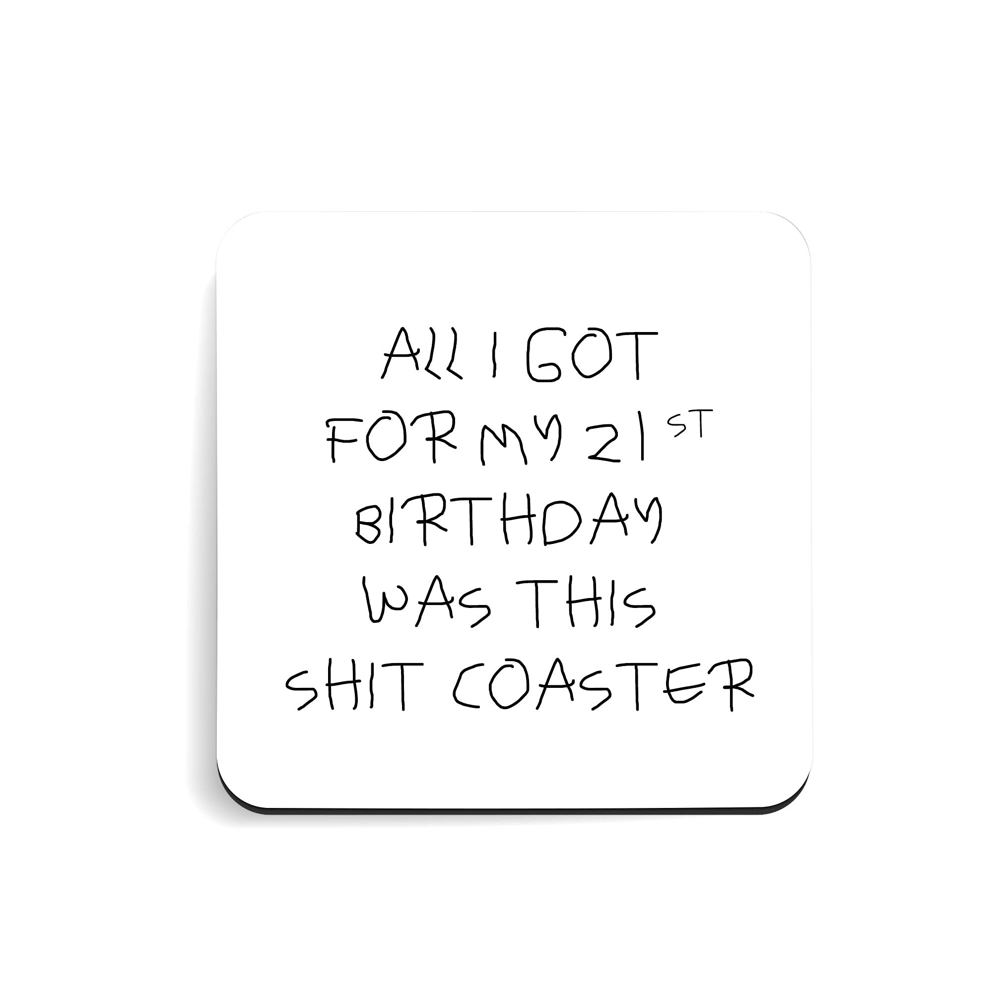 Limalima Men's Multicolored Funny 21St Birthday Coaster Gift Idea For & Wo