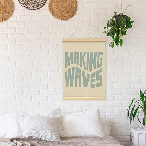 Miniatura 5 de PLKMN Decoración de pared de playa de surf, arte de pared de olas con colgador de póster de madera, arte de pared costero de verano, 12 x 16 pulgadas