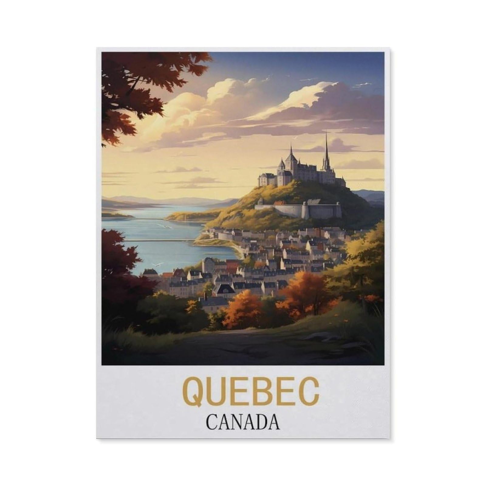 BEAYODKP 5D Diamond Painting Kits，Quebec Canada,DIY Rhinestone Embroidery Set Paint with Diamond Art by Number Kits Cross Stitch Home Wall Craft Decoration（50 x 60 cm/19.68 x 23.62 inches）-CP40