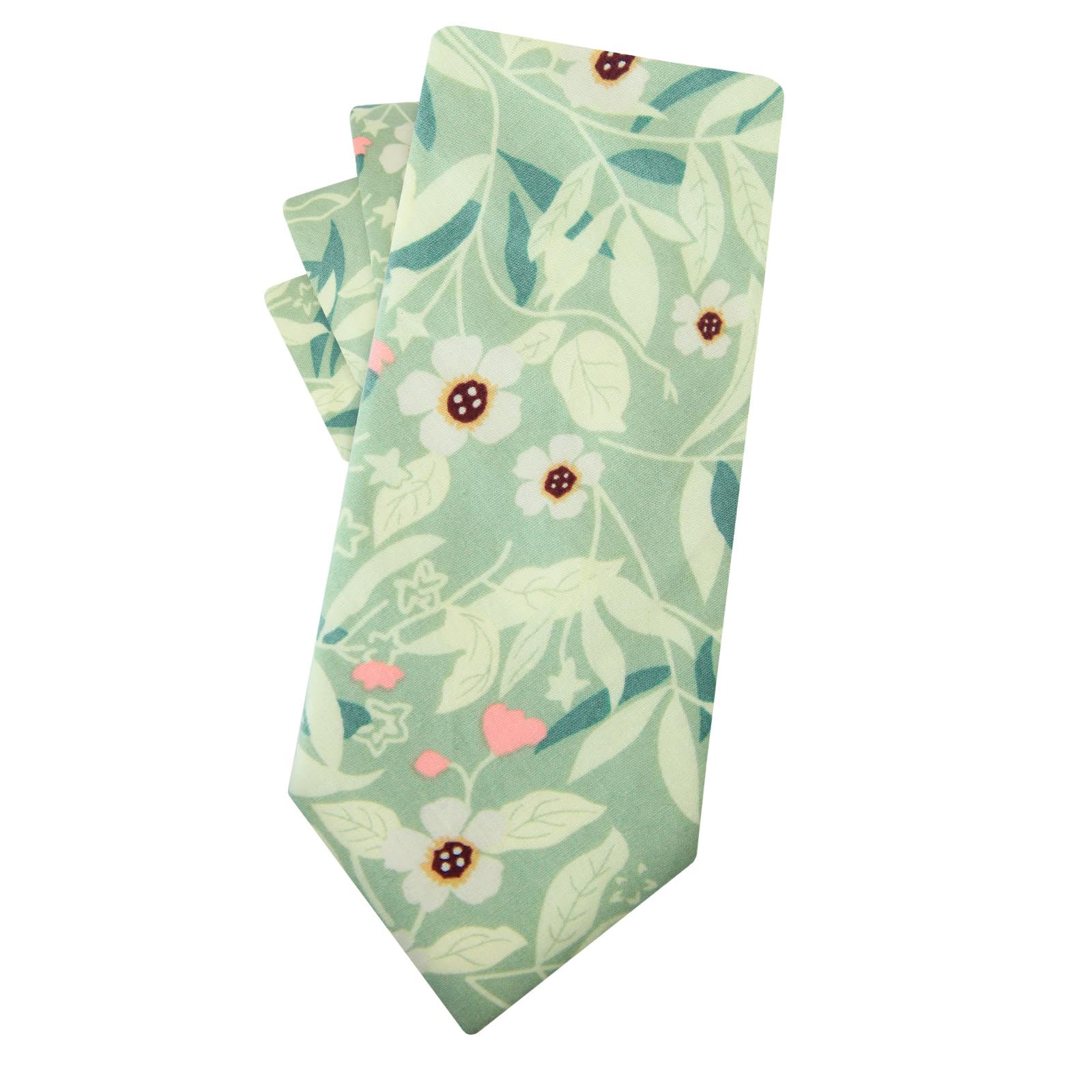 Mantieqingway Men's Cotton Floral Neck Tie 2.56'' Printed Skinny Tie