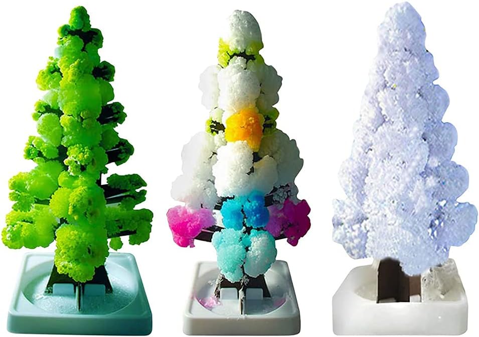 DIY Xmas Ornaments, Magical Growing Crystal Christmas Paper Tree Christmas Tree Opens Snowflake Paper Tree Decoration DIY Xmas Ornaments (A)