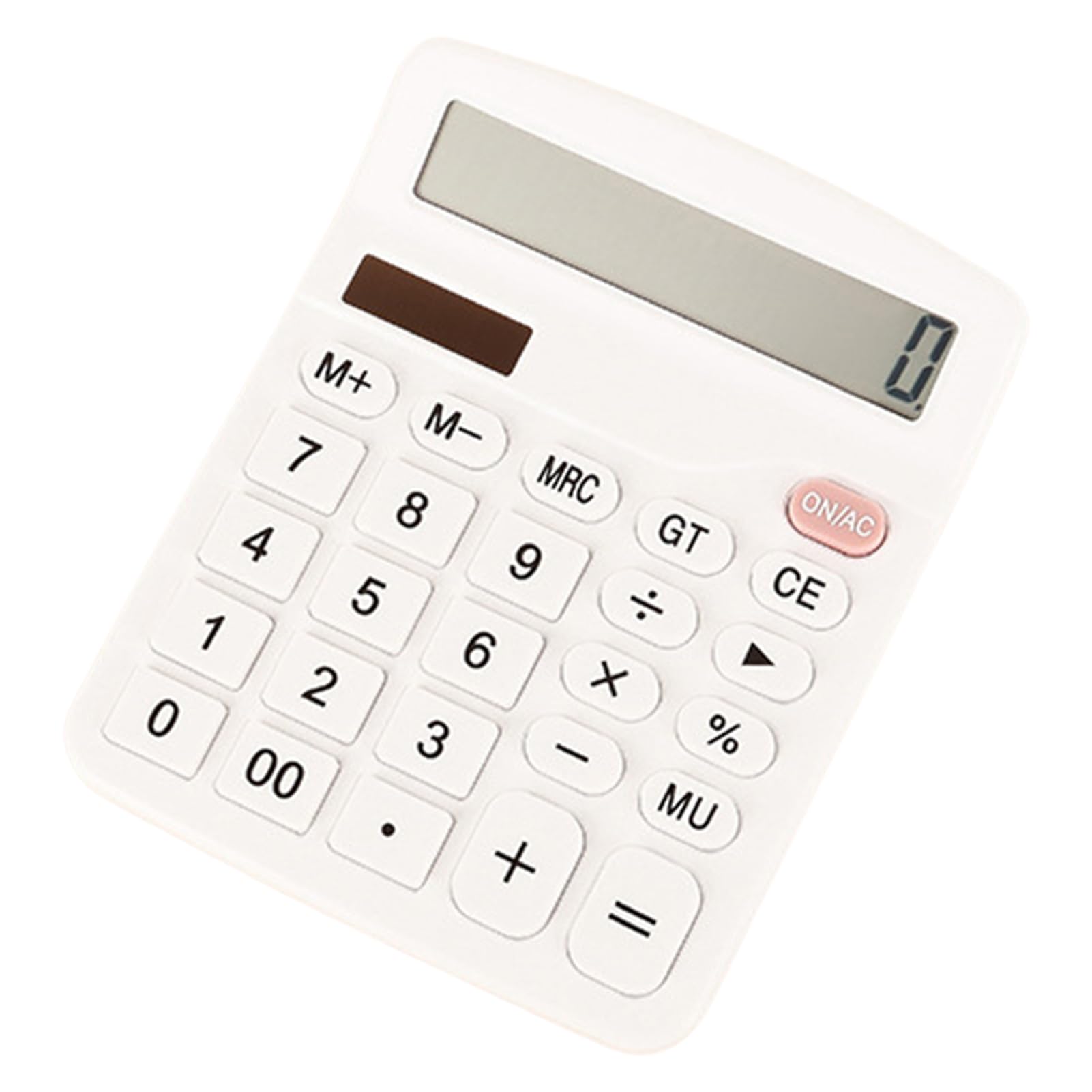 Libcflcc Solar Calculator Practical Calculation 12 Digits Display Ultra-Thin Desktop Calculator White