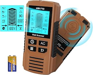Dellershownow 5-in-1 Stud Finder Wall Scanner: HD LCD, Smart Sensor, Audio Alarm for Wood, Metal Studs, AC Wires, Pipes (Up to 2.36")