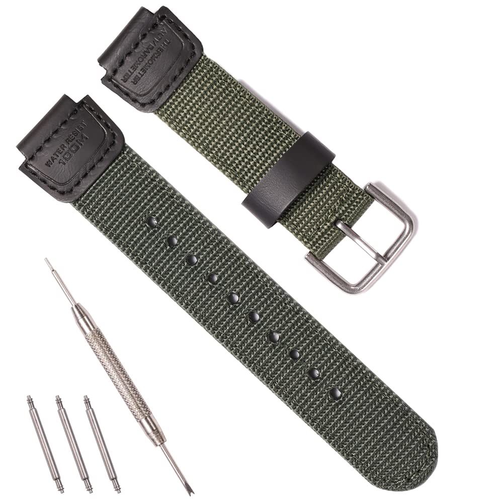 Nylon strap Compatible with Casio SGW-300H SGW400 SGW500 AE-1200WH AEQ-110W 18mm Leather strap men's watchband accessories