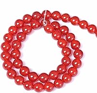 Vista 97 de 32 cuentas de vidrio rojo redondo de 12 mm con espaciador suelto para fabricación de joyas, pulseras, collares de 15 pulgadas, manualidades DIY