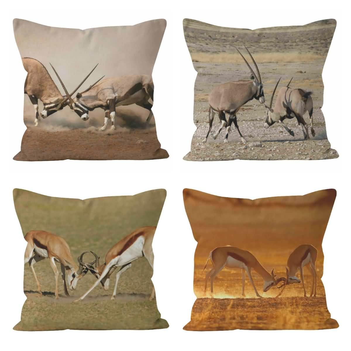 Housse de coussin de canapé motif antilope pour salon bohème