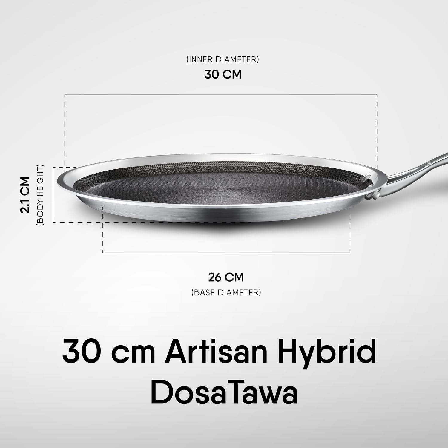Stahl Triply Tawa ibrida in acciaio inox, 6930, 30 cm